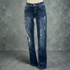 Ariya Dark Blue Straight Leg Jeans